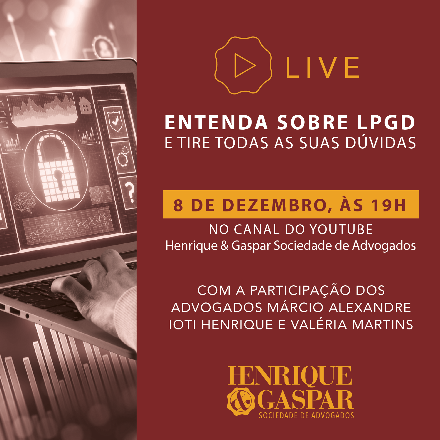 H&G promove live sobre a LGPD no dia 8 de dezembro