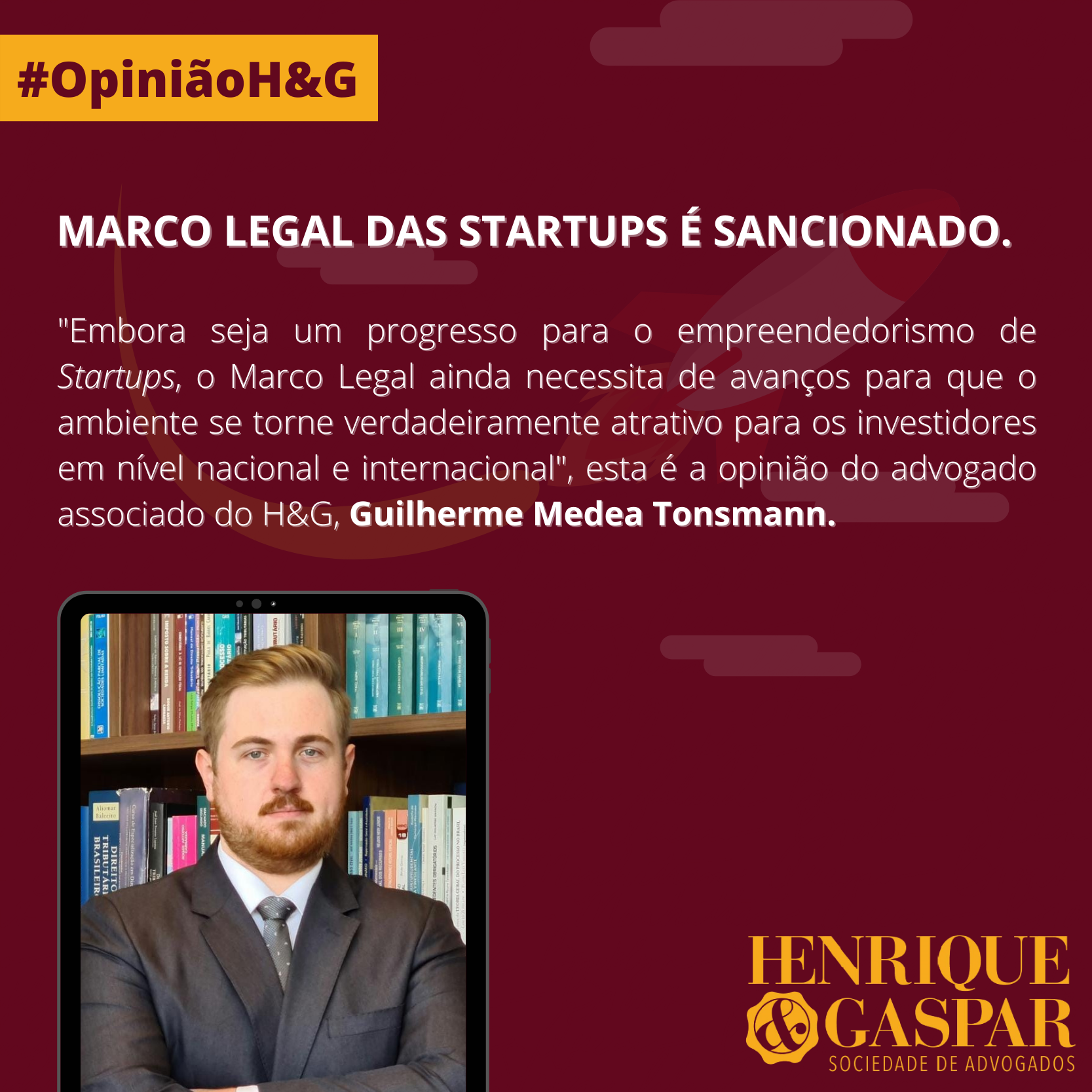 Advogado comenta sobre o Marco Legal das Startups