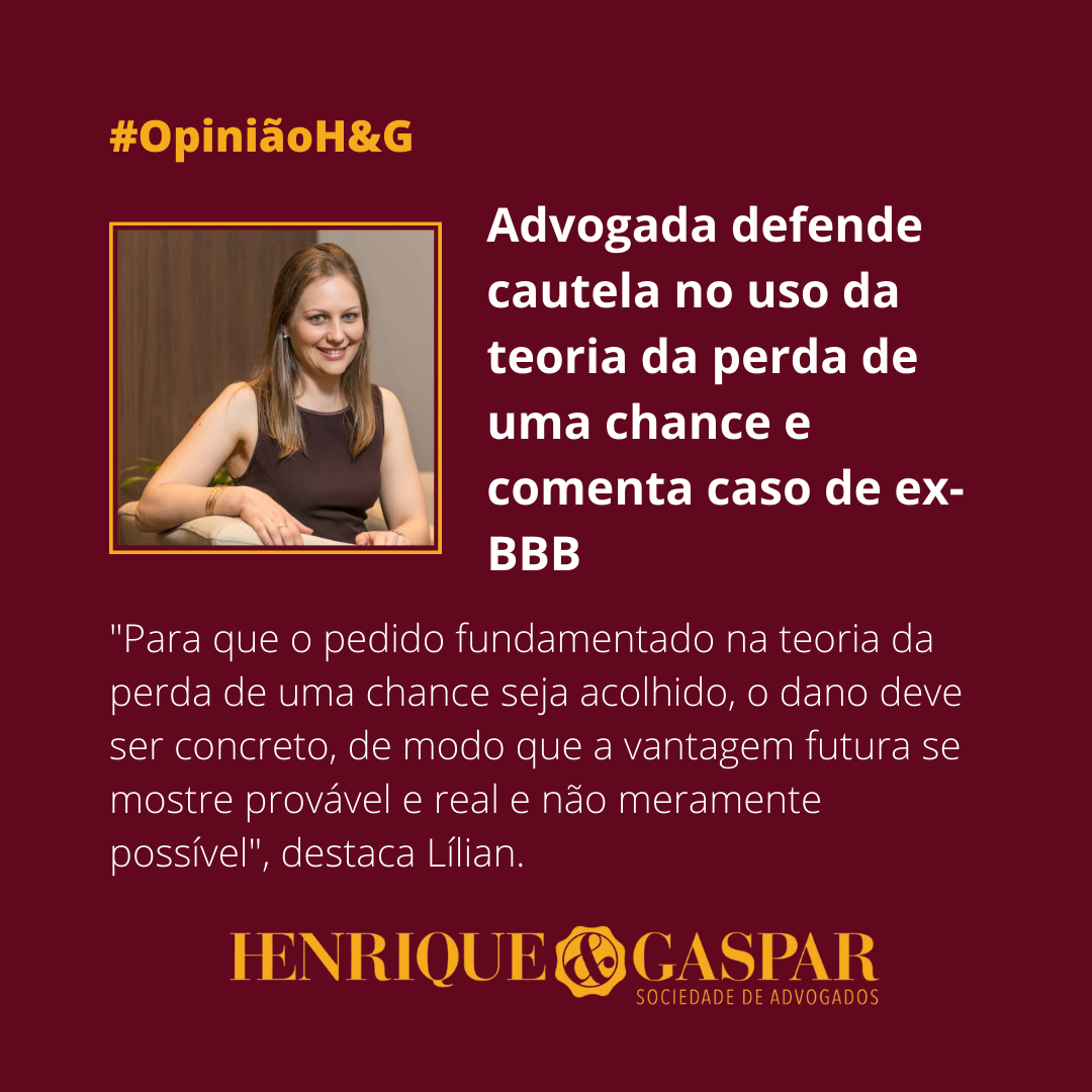 Advogada defende cautela no uso da teoria da perda de uma chance e comenta caso de ex-BBB