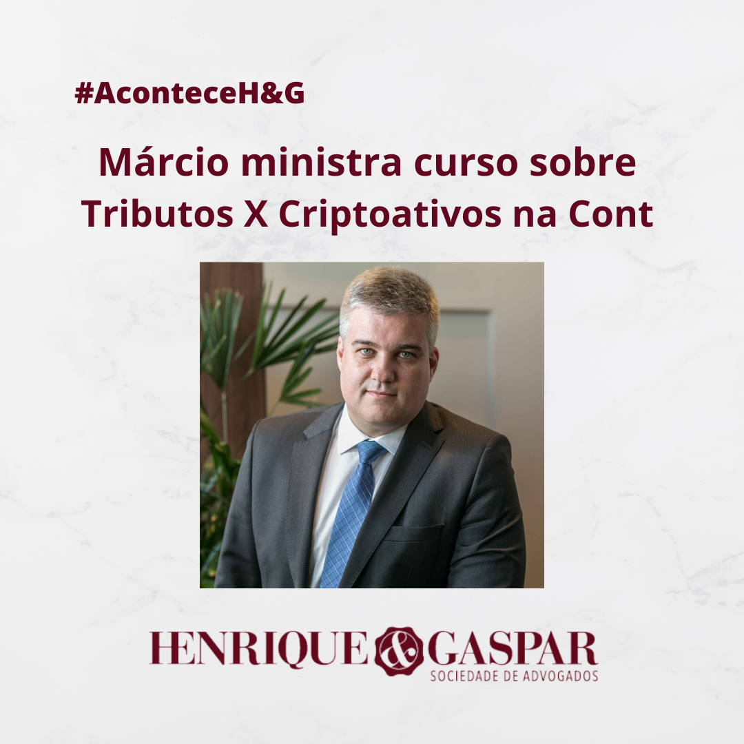 Márcio ministra curso sobre Tributos X Criptoativos dia 25 na Cont